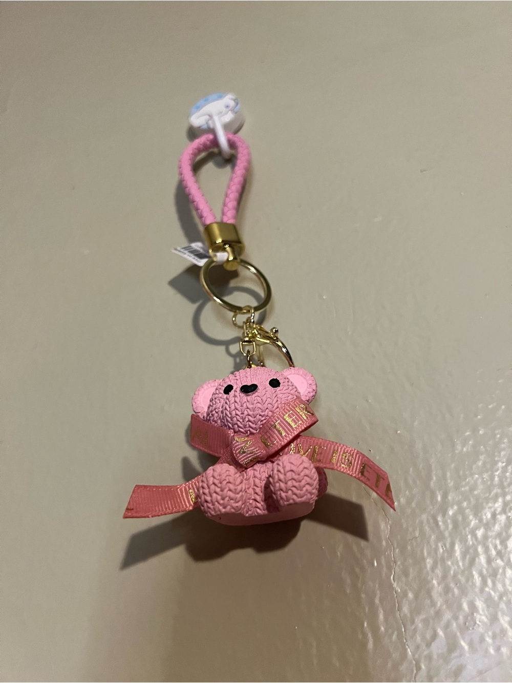 Pink Teddy Bear Keychain Bag Charm - Kids Accessories